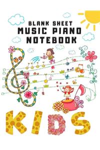 Blank Sheet Piano Music Notebook