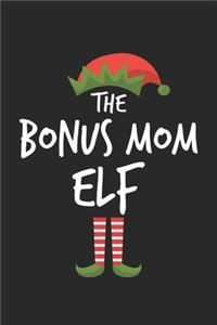 Funny Bonus Mom Elf Christmas Notebook Gift