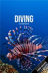 Scuba Diving Log Book Dive Diver Jourgnal Notebook Diary - Red Lionfish