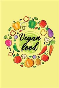 Vegan Food: Vegan Bullet Journal - 120-Page 1/2 Inch Dot Grid Vegan Notebook - 6 X 9 Perfect Bound Paperback