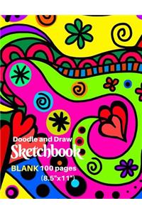 Doodle and Draw Sketchbook, Blank 100 Pages (8.5x 11)