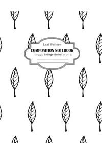 Composition Notebook College Ruled Leaf Pattern