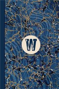 Monogram W Marble Notebook (Blue Ginger Edition)