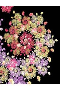 Math Made Beautiful Spiral Fractals Wide Rule Composition Notebook