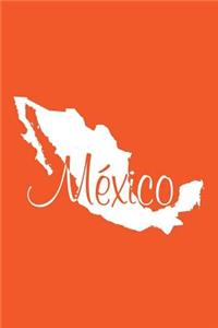 Mexico - Orange Lined Notebook with Margins