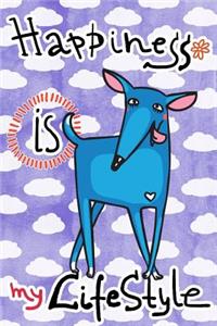 Journal Notebook For Dog Lovers, Happiness Is My Lifestyle Blue Dog 3