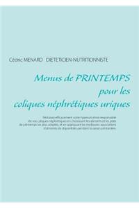 Menus de printemps pour les coliques néphrétiques uriques