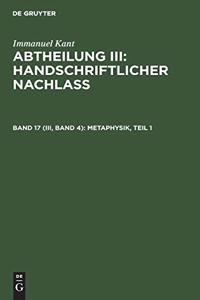 Metaphysik, Teil 1