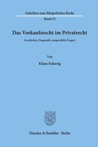 Das Vorkaufsrecht Im Privatrecht