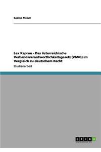 Lex Kaprun - Das österreichische Verbandsverantwortlichkeitsgesetz (VbVG) im Vergleich zu deutschem Recht