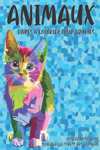 Livres à colorier pour adultes - Conceptions pour soulager le stress des animaux - Animaux