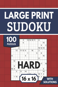 Sudoku 16x16 Large Print with Solutions