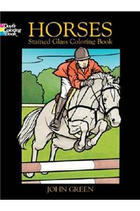 Horses Stained Glass Coloring Book