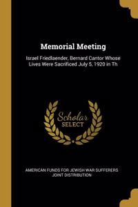 Memorial Meeting