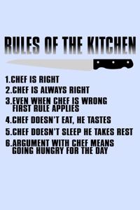 Rules of the Kitchen 1 Chef is Right 2 Chef is Always Right...