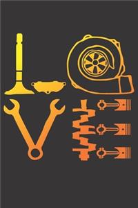 Notebook for car auto mechanic tuner and racer love fire