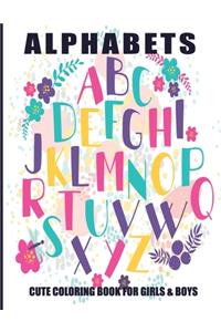 Alphabets Cute Coloring Book For Girls & Boys