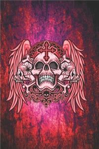 Red light Notebook with skulls and wings middle range