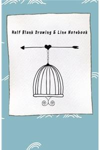 Half Blank Drawing & Line Notebook