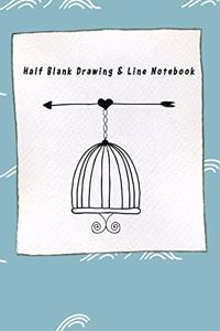 Half Blank Drawing & Line Notebook