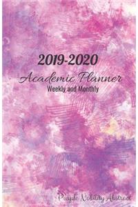 2019-2020 Academic Planner Weekly and Monthly Purple Nobility Abstract
