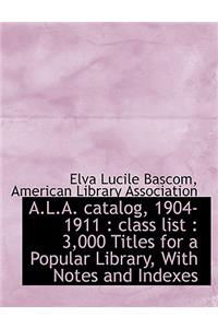 A.L.A. Catalog, 1904-1911