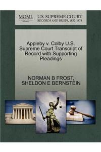 Appleby V. Colby U.S. Supreme Court Transcript of Record with Supporting Pleadings
