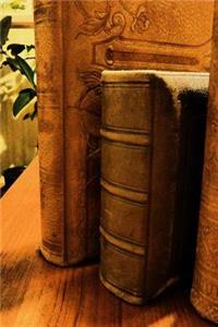 Leather-Bound Antique Books on a Shelf Journal