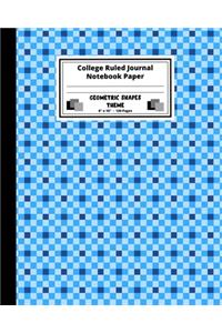 College Ruled Journal Notebook Paper. Geometric Shapes Theme
