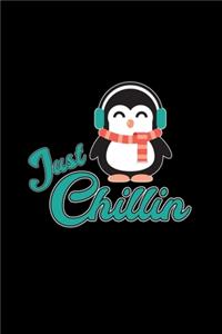 Just chillin: 6x9 Penguins - grid - squared paper - notebook - notes