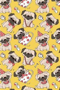 Bullet Journal Notebook Funny Pugs Pattern 10