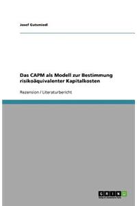 CAPM als Modell zur Bestimmung risikoäquivalenter Kapitalkosten