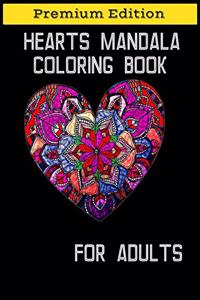 Hearts Mandala Coloring Book for Adults