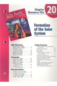 Holt Science & Technology Chapter 20 Resource File: Formation of the Solar System