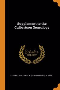 Supplement to the Culbertson Genealogy