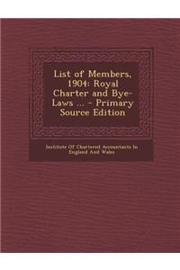 List of Members, 1904