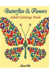 Butterflies and Flowers: Adult Coloring Book