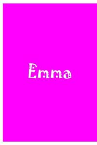 Emma - Bright Pink Personalized Journal / Notebook / Blank Lined Pages