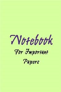 Notebook For Important Papers