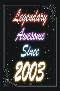 Legendary Awesome Since 2003 Notebook Birthday Gift