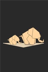 Elefant Origami Polygon Geometrisch Art Natur Notizbuch