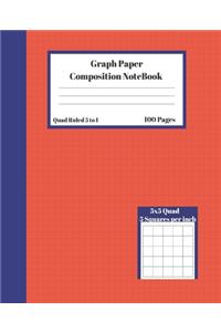 Graph Composition Notebook 5 Squares per inch 5x5 Quad Ruled 5 to 1 100 Sheets