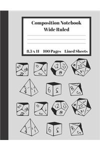 Composition Notebook Wide Ruled Lined Sheets