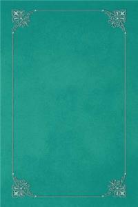 Persian Green 101 - Blank Notebook with Fleur de Lis Corners