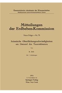 Seismische Oberflachengeschwindigkeiten Am Ostrand Des Tauernfensters