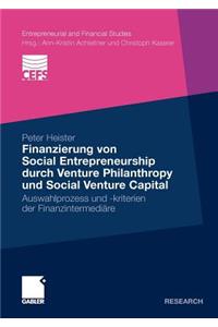 Finanzierung Von Social Entrepreneurship Durch Venture Philanthropy Und Social Venture Capital