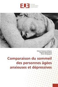 Comparaison Du Sommeil Des Personnes Âgées Anxieuses Et Dépressives