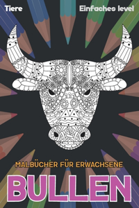 Malbücher für Erwachsene - Einfaches Level - Tiere - Bullen