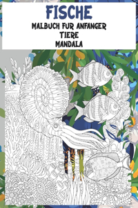 Malbuch für Anfänger - Mandala - Tiere - Fische