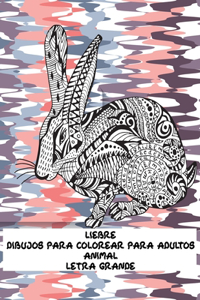 Dibujos para colorear para adultos - Letra grande - Animal - Liebre